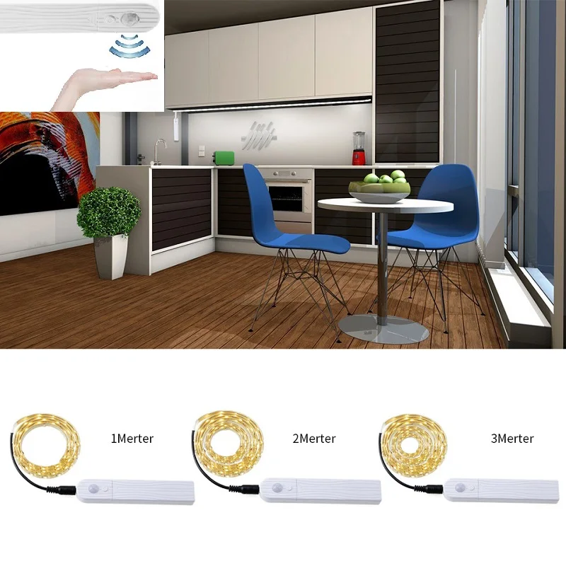 

Hand Wave LED Under Cabinet Light Wireless Sensor Strip Light Kitchen Lights Bathroom Lamp Night Light Home Decoration