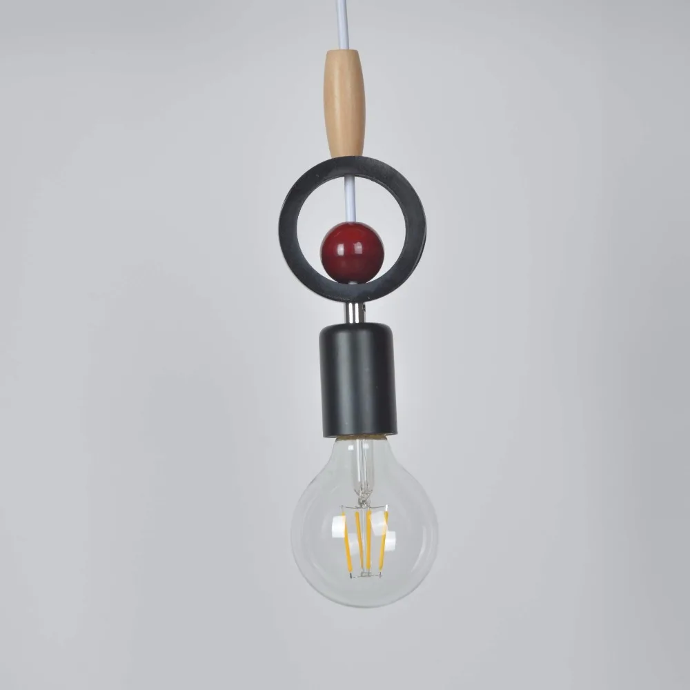 Nordic DIY Wood Beads Pendant Contemporary Creative Personality Drop  Light Kid's Room Decorative Lighting Fixture Home Lights(19)