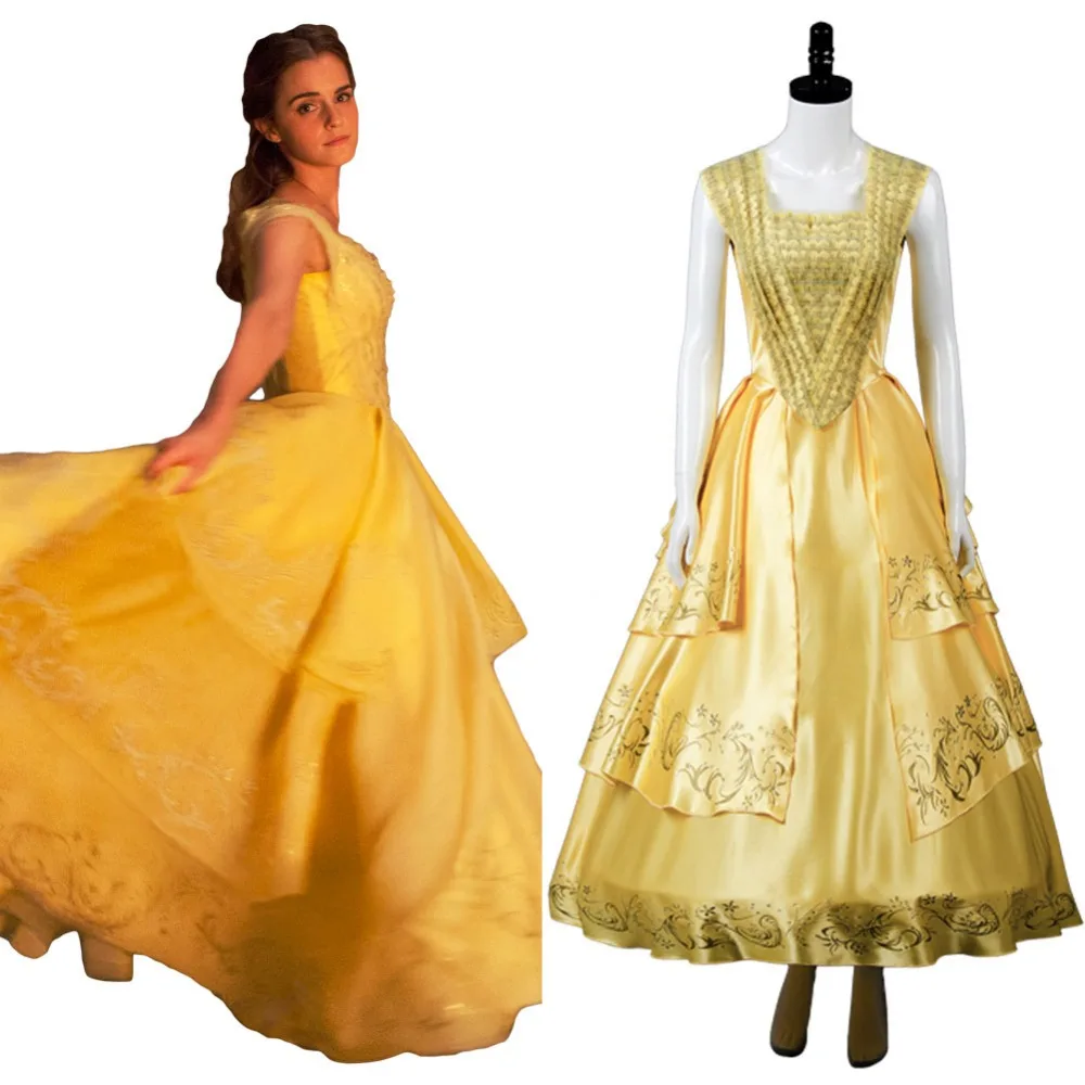 Robe La Belle Et La Bete Film Nouveau film la Belle et la bête Cosplay Costume robe Belle Costume