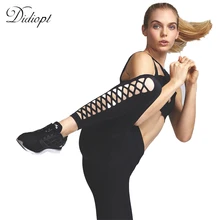 Sport Pants Yoga Leggings Black Hollow Out Skinny Running Pants Women Fitness Leggings Sport Tights Trousers 2017 Summer black cut out yoga bodycon leggings