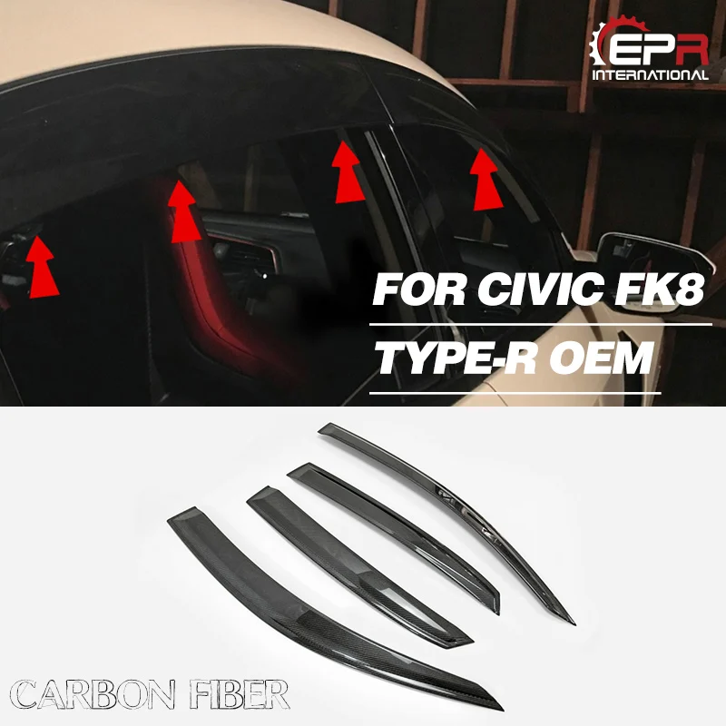 Для Honda FK8 CIVIC TYPE R из углеродного волокна OEM Дверь Окно козырек Глянцевая Отделка