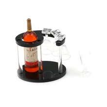 1:12 Кукольный дом миниатюрный набор бутылки шампанского винный шкаф с четырьмя бокалами