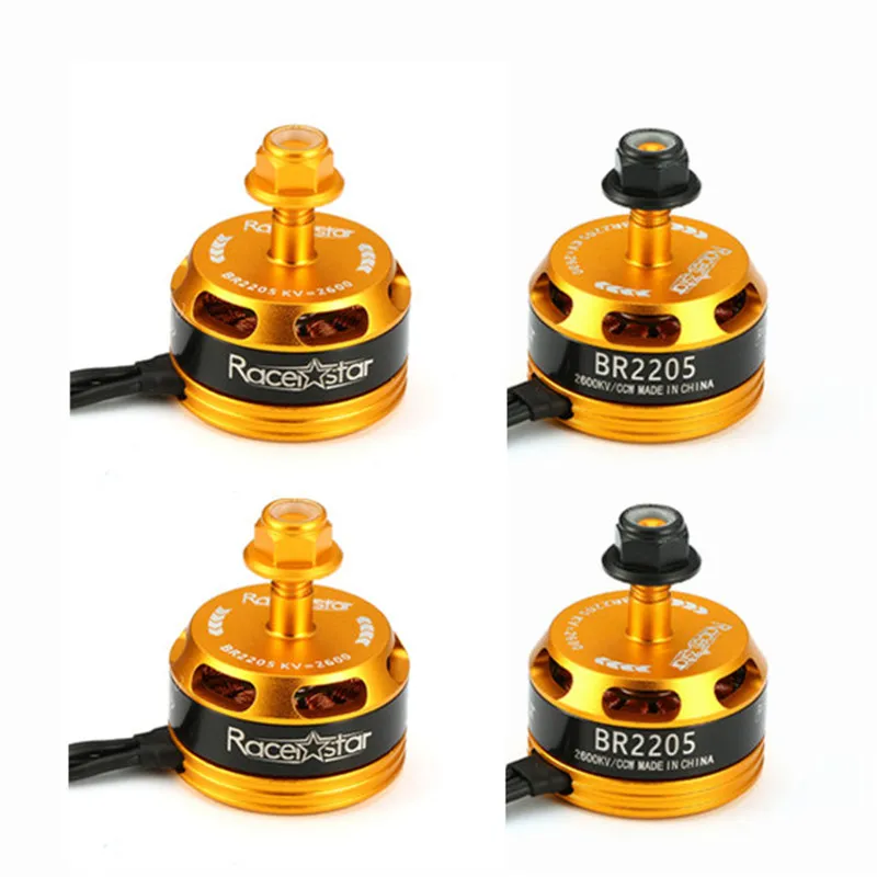 Горячая 4 шт. Racerstar Racing Edition 2205 BR2205 2600KV желтый 2-4S бесщеточный двигатель для 210X220 250 280 игрушки на открытом воздухе