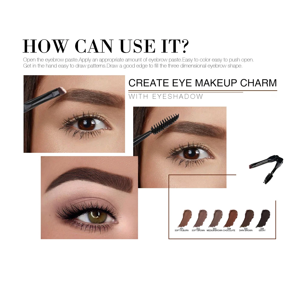 IMAGIC Professional Eyebrow Gel 6 Colors Eyebrow Enhancer Brow Enhancers Tint Makeup Eyebrow Brown With Brow Brush Tools IMAGIC Professional Eyebrow Gel 6 Colors Eyebrow Enhancer Brow Enhancers Tint Makeup Eyebrow Brown With Brow Brush Tools