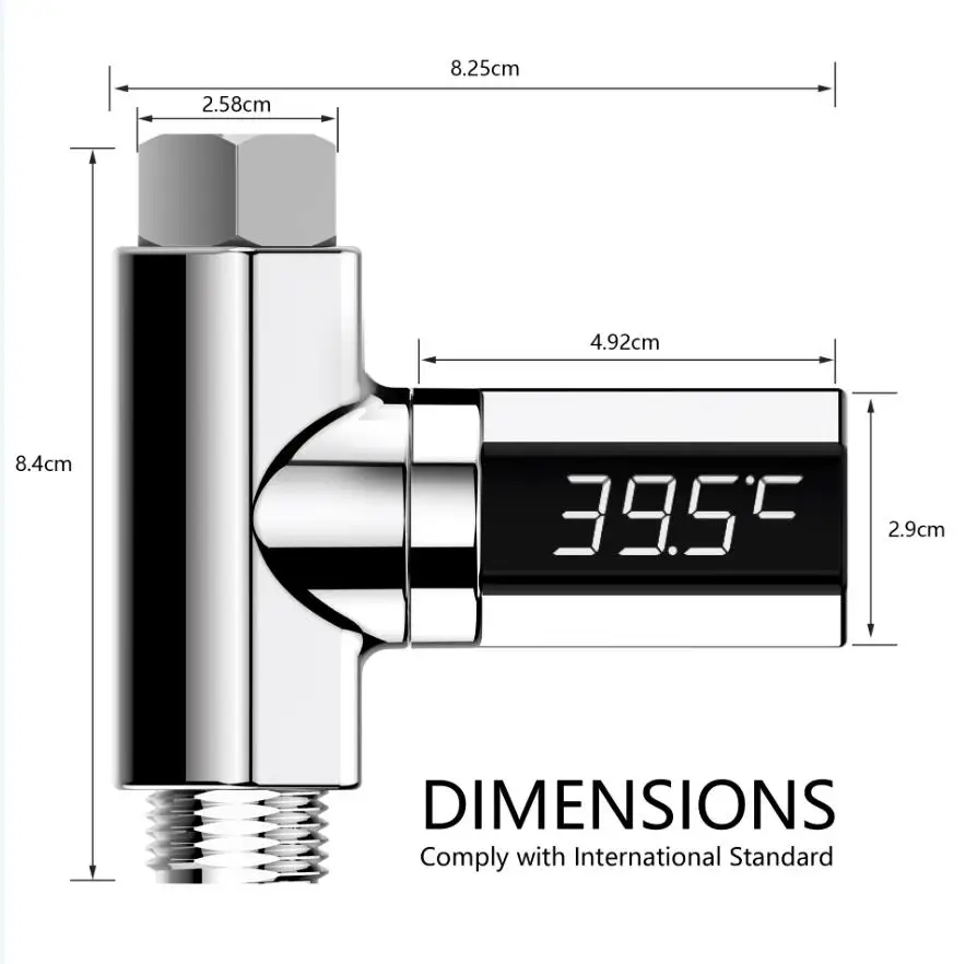 2 шт. светодиодный дисплей домашний термометр для душа поток самогенерирующий Электрический измеритель температуры воды монитор для ухода за ребенком