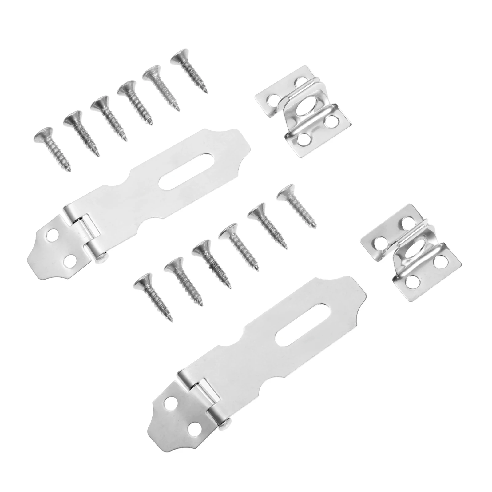 

DRELD 2Pcs 2 Inch Home Drawer Door Stainless Steel Padlock Latch Hasp Staple For Cabinets Boxes Gate Furniture Hardware