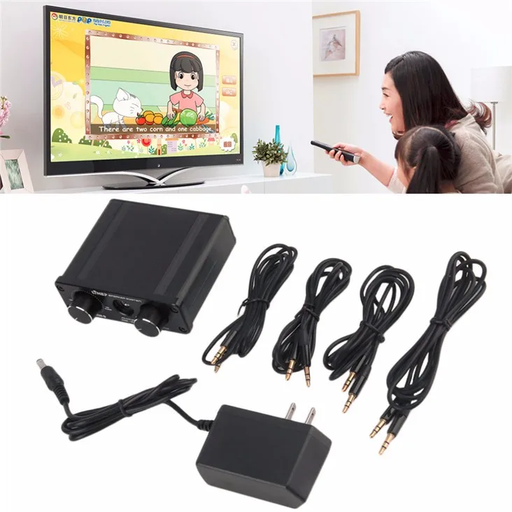 2016 Brand New A926 4-In 2-Out Mini Audio Switcher Hifi Digital Audio Headphone Amplifier Sound Processor Preamp MP3 Switcher 7