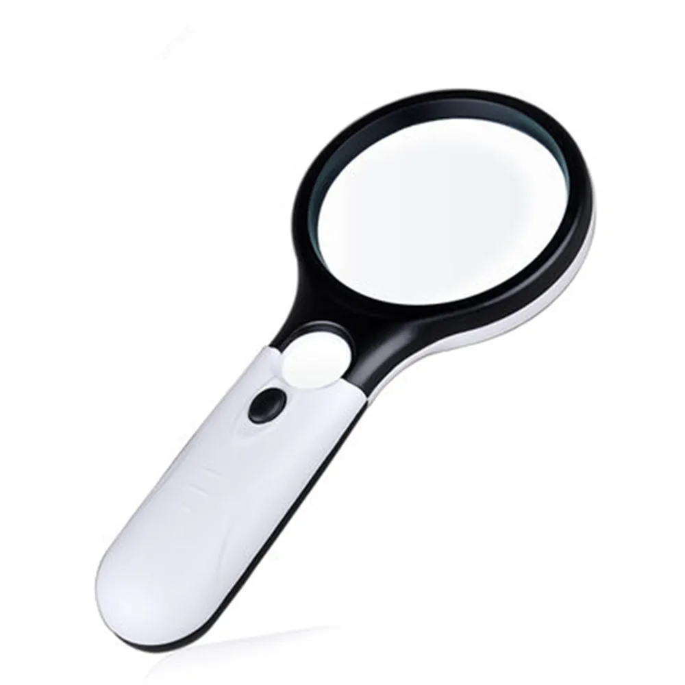 1pc 10X 20X 3 LED Light Handheld Magnifier Reading Map Newspaper