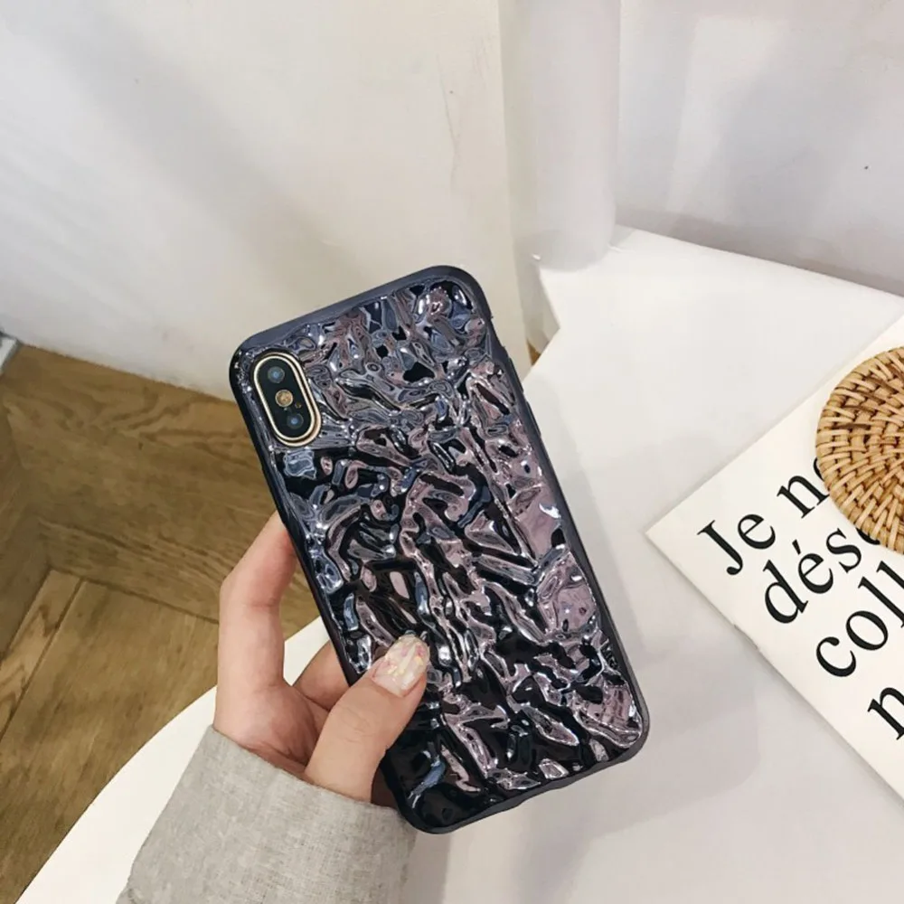Лидер продаж плиссированный хромированный чехол FACEVER для iPhone X 10 6 6s 7 8 Plus 3D