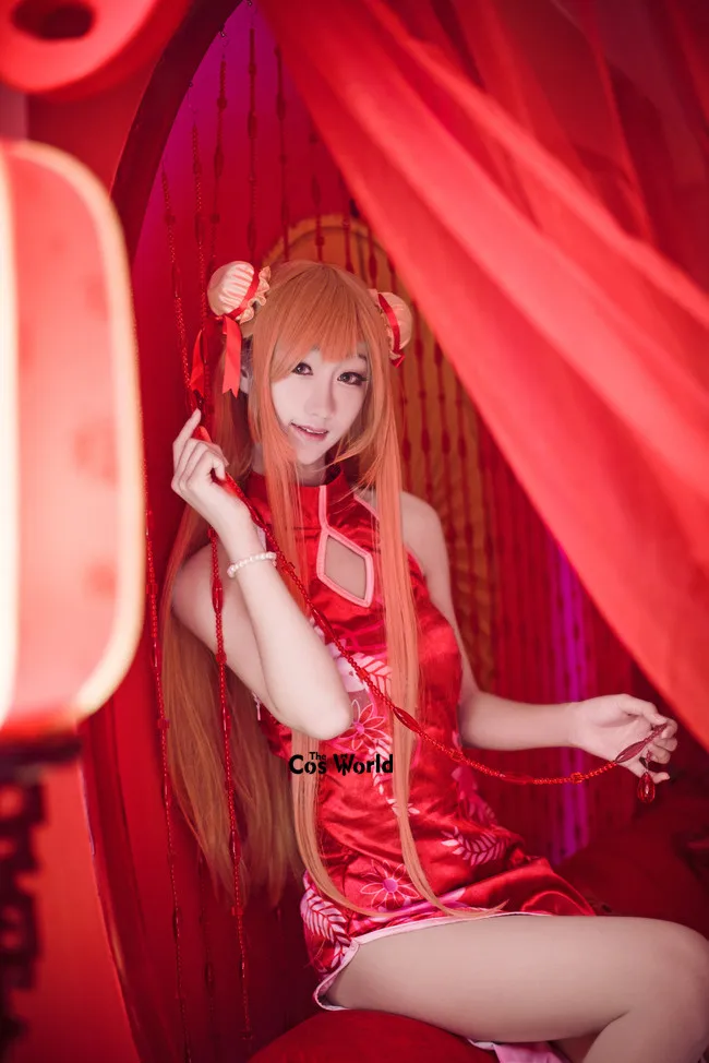 SAO ALO GGO Sword Art Online Yuuki Asuna платье Ципао без рукавов униформа наряд аниме костюмы для