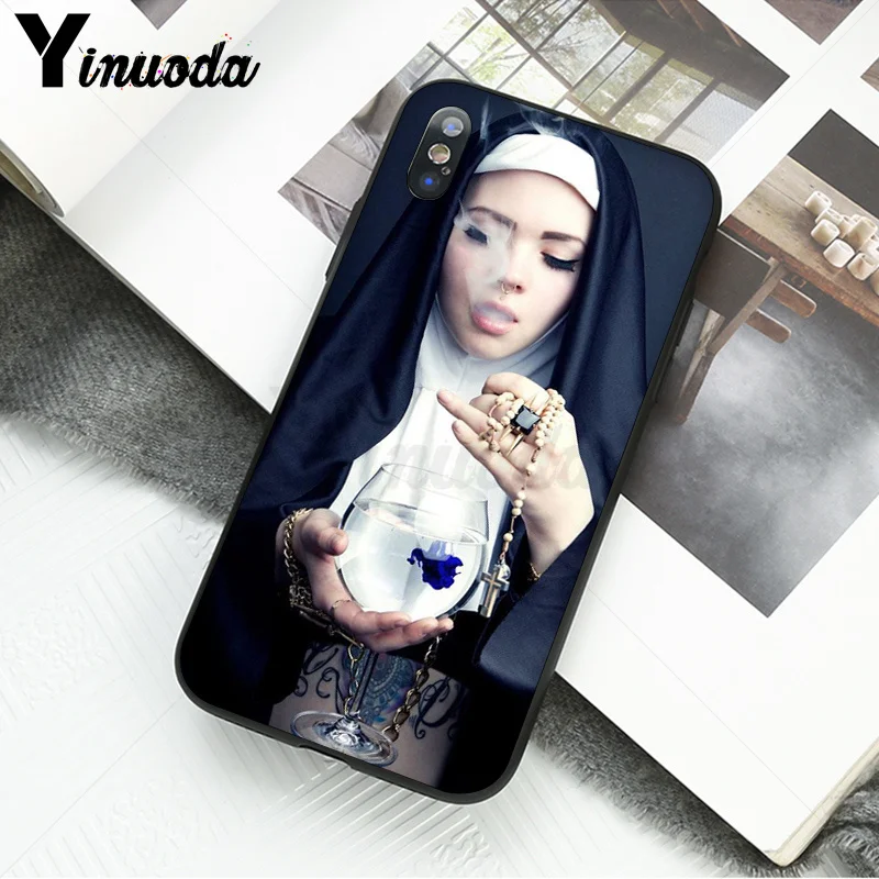 Мягкий силиконовый черный чехол Yinuoda nun из ТПУ для Apple iPhone 8 7 6 6S Plus X XS MAX 5 5S SE XR