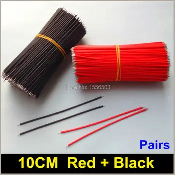 

1000 Pairs/lot Black Red Wire 10CM 22AWG LED Strip connector Pairs Sell cable PVC Tinned copper 12V Electronic Wires