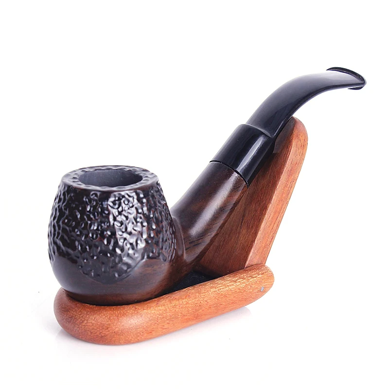 Engrave Ebony Sandalwood Pipes Chimney Activated Carbon Filter Smoking