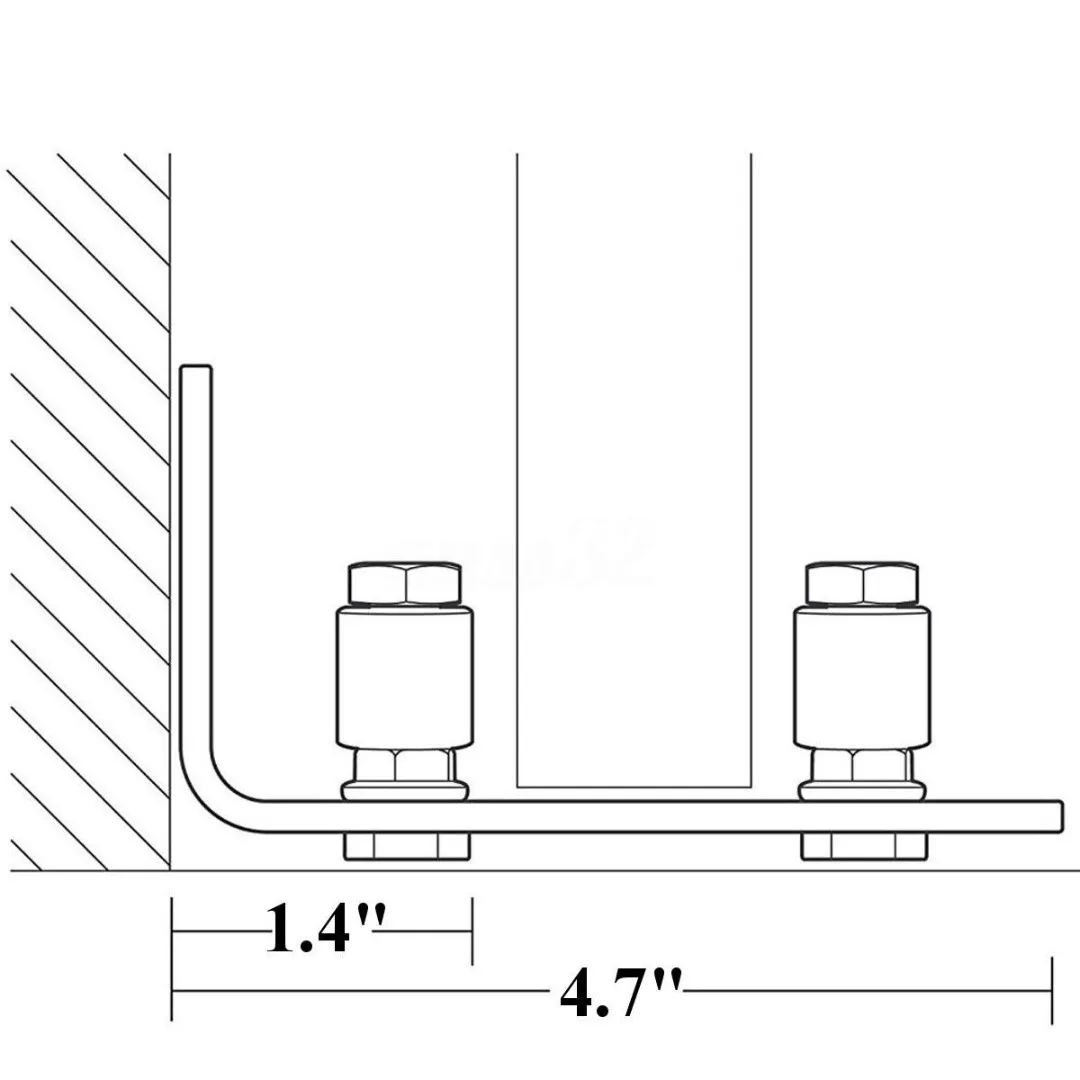 Multifunction Black Bottom Wall Mount Floor Guide Sliding Barn Door Hardware With Adjustable Screws For Door hardware Mayitr