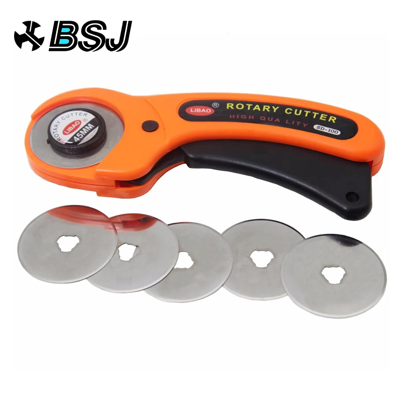 

New 45mm Rotary Cutter Set 5 pcs Blades for Fabric Paper Vinyl Circular Cut Cutting Disc Patchwork Leather Craft Sewing Tool