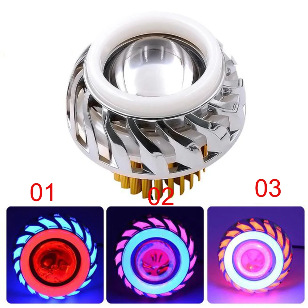 

Double Halo Angel Devil Eye Motorcycle Headlight 12V-85V Moto Lamp Hi / Lo LED Fog Spot Head Light Energy-Saving Durable#296959
