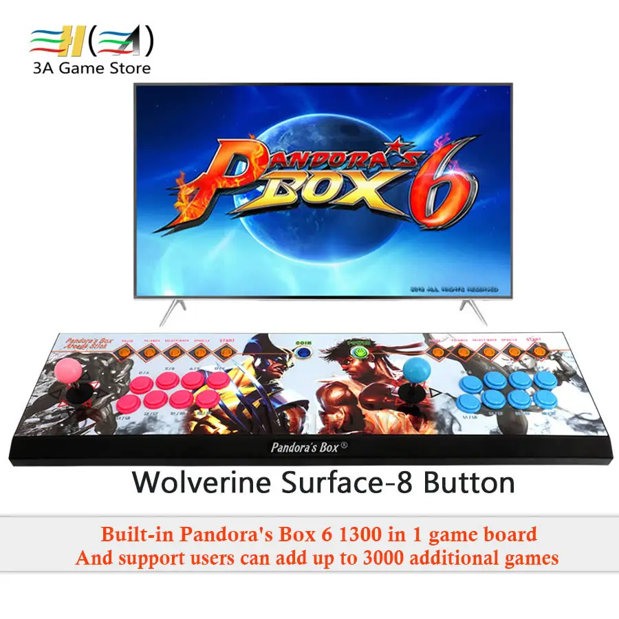 Pandora Box 6 1300 in 1 arcade joystick controller 8 Button led light 2 players Console can add 3000 games usb joystick for pc Pandora Box 6 1300 in 1 arcade joystick controller 8 Button led light 2 players Console can add 3000 games usb joystick for pc