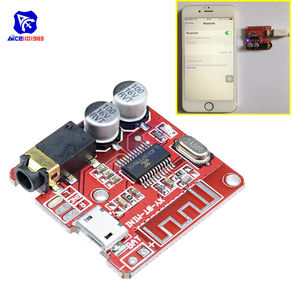 

Micro USB Mini MP3 Bluetooth 4.1 Car Speaker Amplifier Board Module Lossless Decoder Stereo Output Circuit Board Module 3.7V 5V