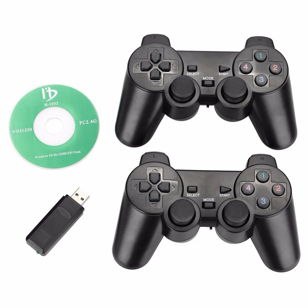 

Gasky New 2.4Ghz wireless computer game controller PC gamepad vibration dual joysticks for Windows XP Win 7 Win 8 Win 10 2pcs