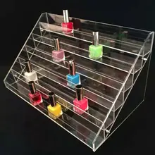 6 уровней крупнейших акриловая ясно косметический дисплей полка, прозрачный акриловый макияж коробка для хранения
