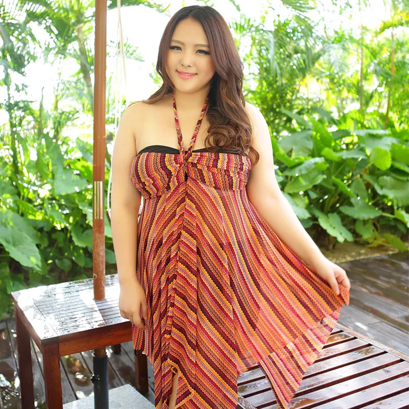 

Plus Size Beach Dress Women's Swimwears Cover Up Large Size Skirt Sexy Summer Shorts Fat Swimsuit Women Large Size 7XL-12XL
