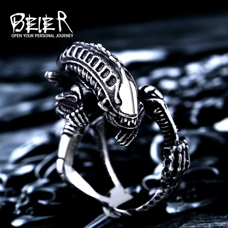 

Beier 316L Stainless Steel Alien Predator Finger Rings For Men alien Predator high quality jewelry LLBR8-358R