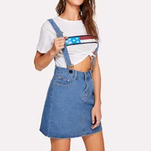 Feitong/женские юбки; Модная Джинсовая юбка на лямках; мини-юбка на пуговицах; облегающие Женские вечерние юбки на каждый день; Femme Faldas Mujer