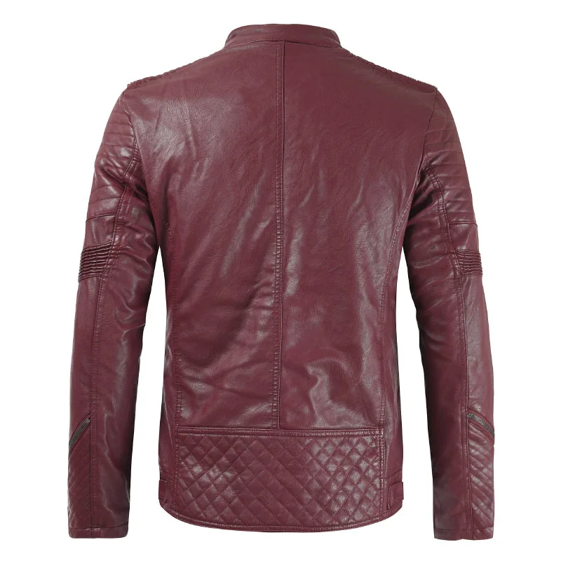 Men's PU leather Jackets Spring Autumn Winter Motorcycle Biker Faux Leather Jacket Men Clothes Thick Velvet top Coats S-3XL