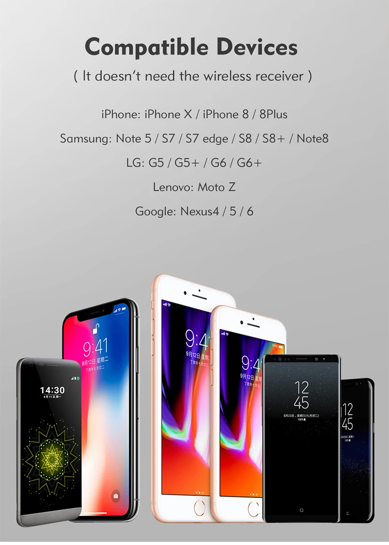 Benks Qi Wireless Charger For iPhone X iPhone 8 8 plus Fast Charge Charging Pad For Samsung S8 S7 S6 Note 8 Wirless Charger (9)