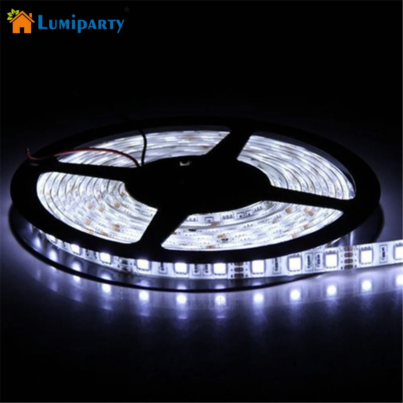 Lumiparty Светодиодные ленты DC12V 60leds/M 5 м гибкий свет RGB 5050 Светодиодные ленты Водонепроницаемый Рождество Освещение открытый веревка освещение