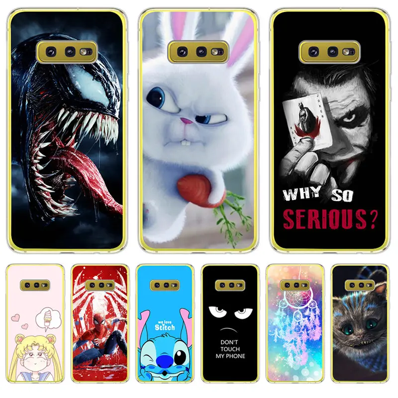 

Luxury Marvel For Samsung Galaxy S6 S7 Edge S8 S9 S10 Plus Lite Note 8 9 Cover Case Silicone Coque Capinha Etui joker stitch