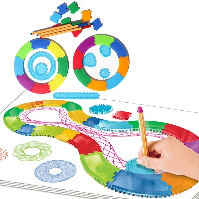 33pcs/set Creative ruler Track Interest Drawing Toys Set Creative Draw