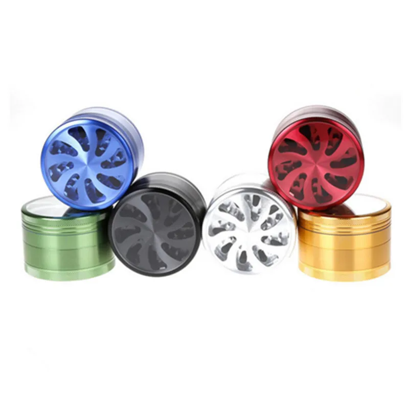 

free shipping Dry Herb Tobacco Grinder 4 Layers 63mm Metal Zinc Alloy Gunblack Pipes For Smoking Weed Grinder Spice Tobacco Herb