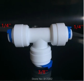 

2PCS Type T RO Water Connector Reverse Osmosis Aquarium System Plastic Tee Pipe Fittings 1/4 inch *3/8inch *1/4inch OD Tube