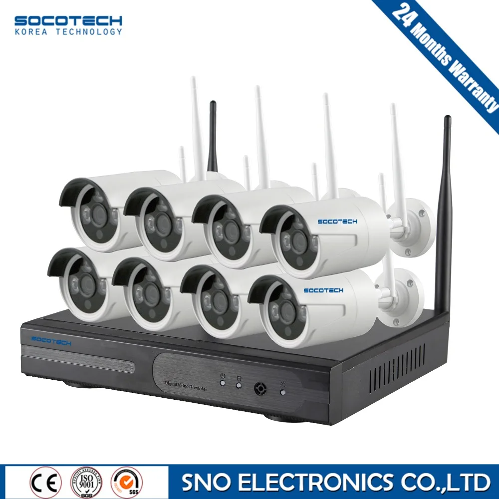 Socotech 8CH Беспроводной NVR сетевой комплект 1080 P WI-FI CCTV Системы ИК Открытый P2P