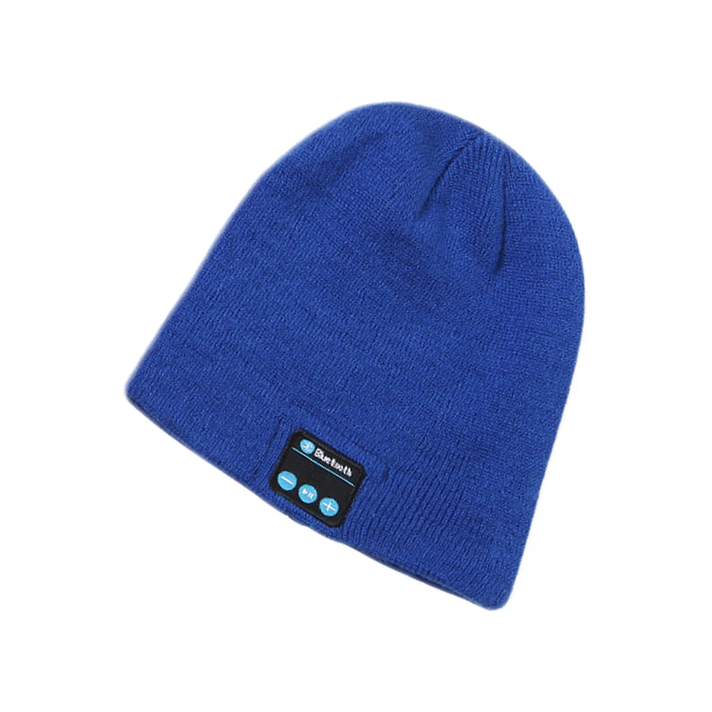 Vapeonly Knitted Hat Headphone Outdoor Sports Wireless Bluetooth Earphone with Mic handsfree Headband Headset Cap for Smartphone - Цвет: Синий