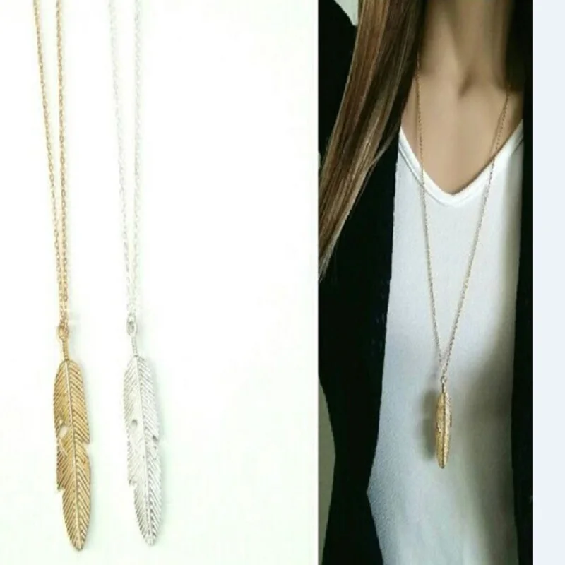 

Bohemian retro feather tassel modeling necklace woman's fashion feather necklace