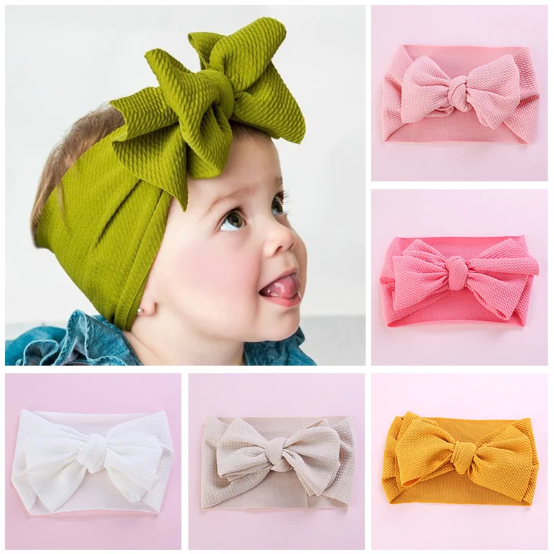 

Adjustable Big Bows Baby Headband Soft Knot Kids Baby Girl Headbands Turban Children Hair Bands Haarband Baby Hair Accessories