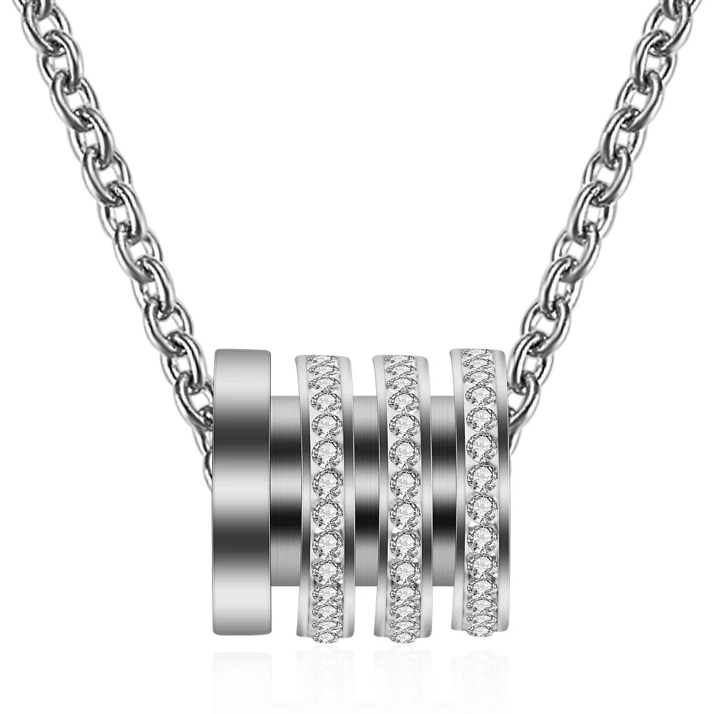 

New Rose Gold Crystal Circles Pendant Necklaces Statement Punk Style Necklaces For Women Party Christmas Prom Gifts Wholesale