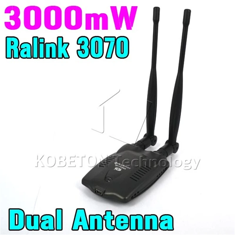 

USB 2.0 Wireless Network Card BT-N9100 for Beini free internet 3000mW High Power Dual Antenna Wifi Adapter for Ralink 3070