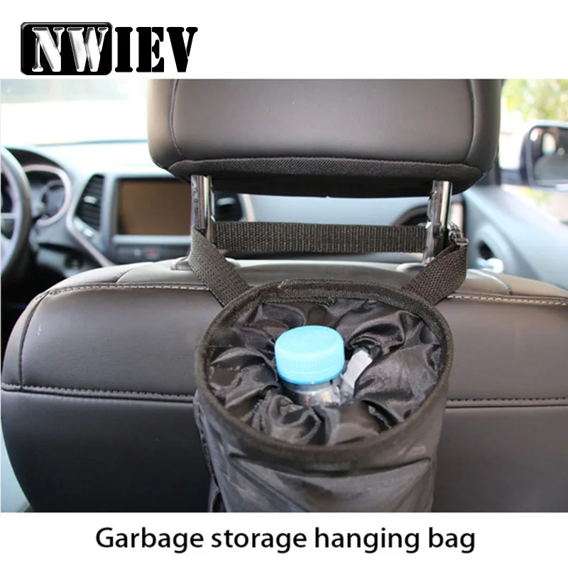 

NWIEV Car Trash Bin Portable Garbage Storage Hanging Bag For Jeep Renegade wrangler Audi a3 a4 b6 b8 Kia rio ceed Accessories