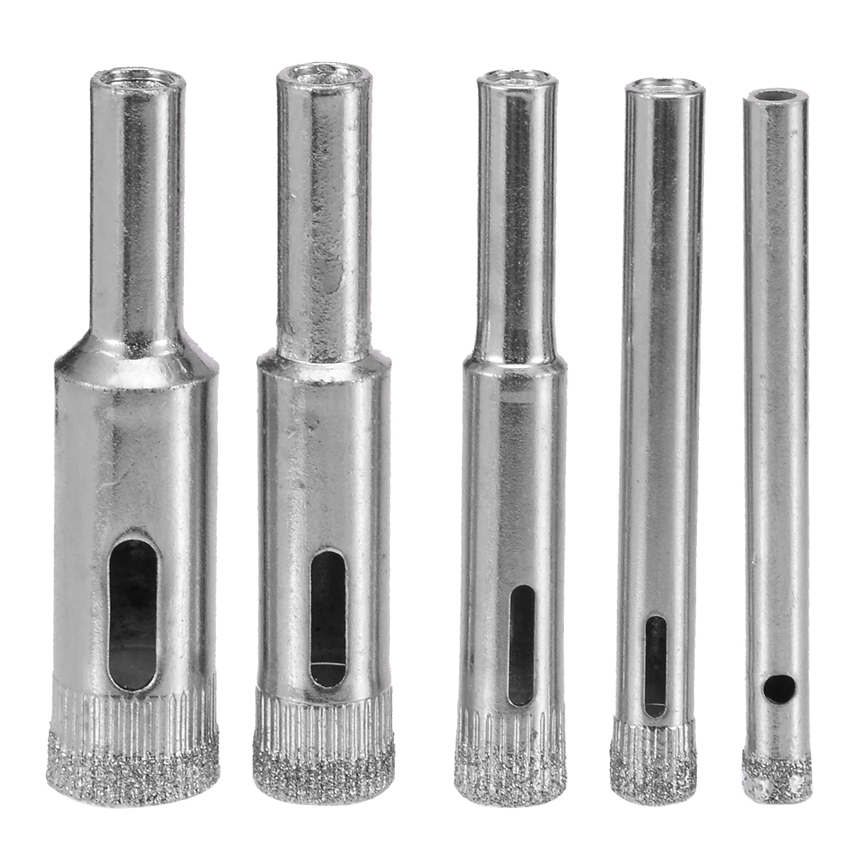 LANSEYQO 5pcs Diamond Coated Core Hole Saw Drill Bits Tool Set for Tile Cutter Glass Ceramic Marble 5mm-12mm
