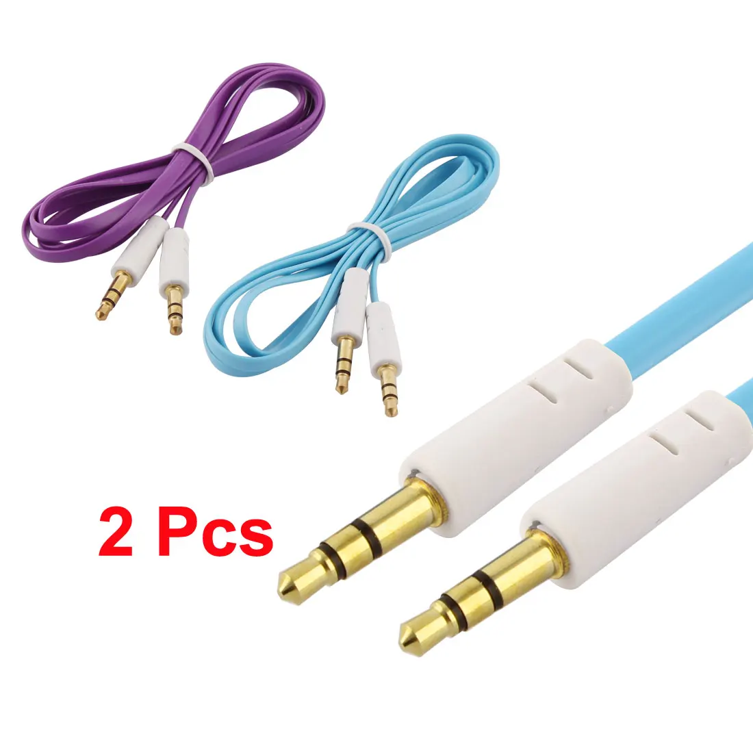 UXCELL Home Mini Medio Player Pc Computer Plastic Noodle Shaped 3.5Mm Male To Auxiliary Jack Flat Audio Cable Cord Blue | Электроника