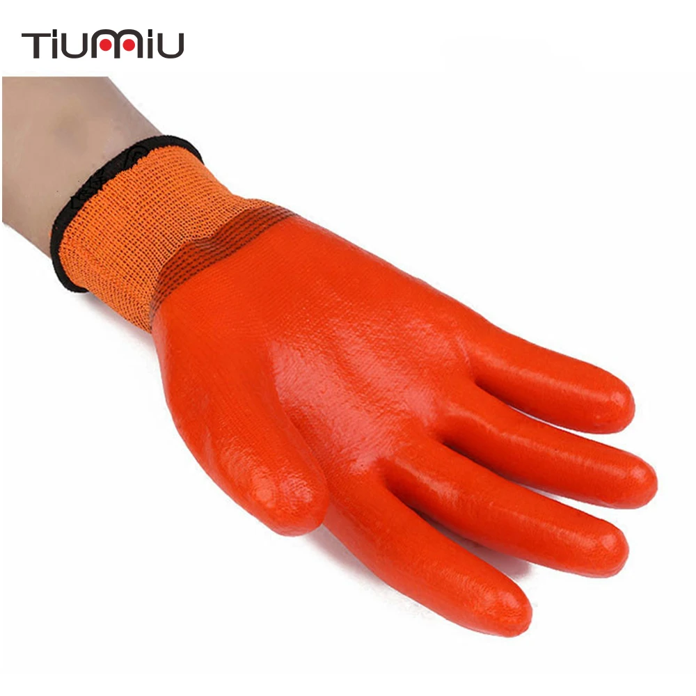 12 Pairs PVC Labor Gloves Water Resistance Safety Gloves Water Proof