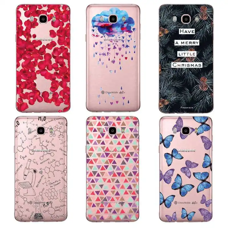 Flora Soft Clear TPU Phone Case For Samsung J3 J5 J7 S6 S7 S8 note8 A3 A5 C7 J2prime Butterfly Cloud Heart Cover Free Shipping | Мобильные