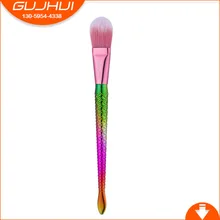 GUJHUI 1pcs Mermaid Color Make Up Eyebrow Eyeliner Blush Blending Contour Foundation Cosmetic Beauty Makeup Brush Tools Smrp