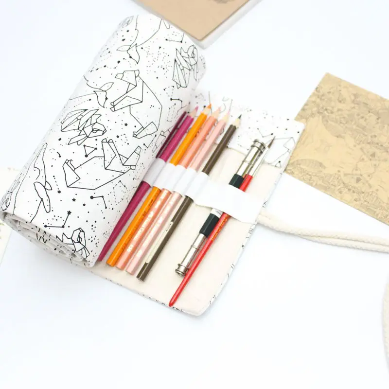 

TOPSTHINK Magic constellation pencil pouch dreamlike novelty pencil bag durable roll pencil case with 3 size