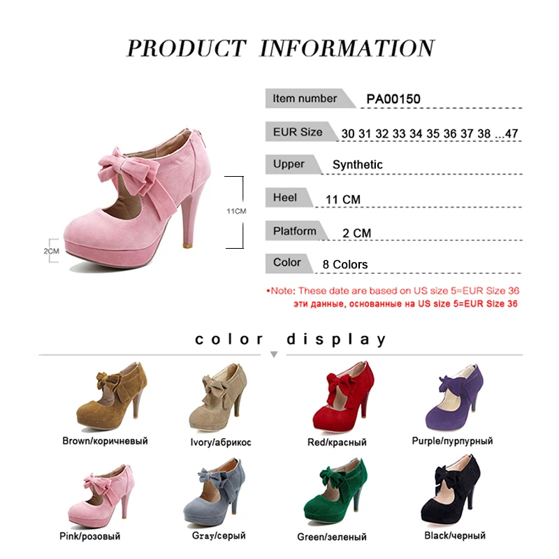 TAOFFEN Dropship Plush Size 30-47 Women High Heel Pumps Bowtie Platform Shoes Ladies Sexy Thin Heels Shoes For Women Footwear