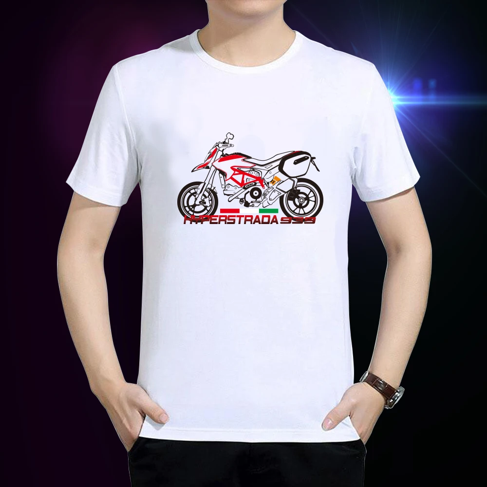 KODASKIN мотоциклетный стиль хлопок для DUCATI Hypermotard 939 Повседневная футболка с короткими рукавами и круглым вырезом