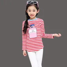 Fashionable Cartoon Print T-shirt Baby Girl Korean Blouse Girl Fashionable Print T-shirt